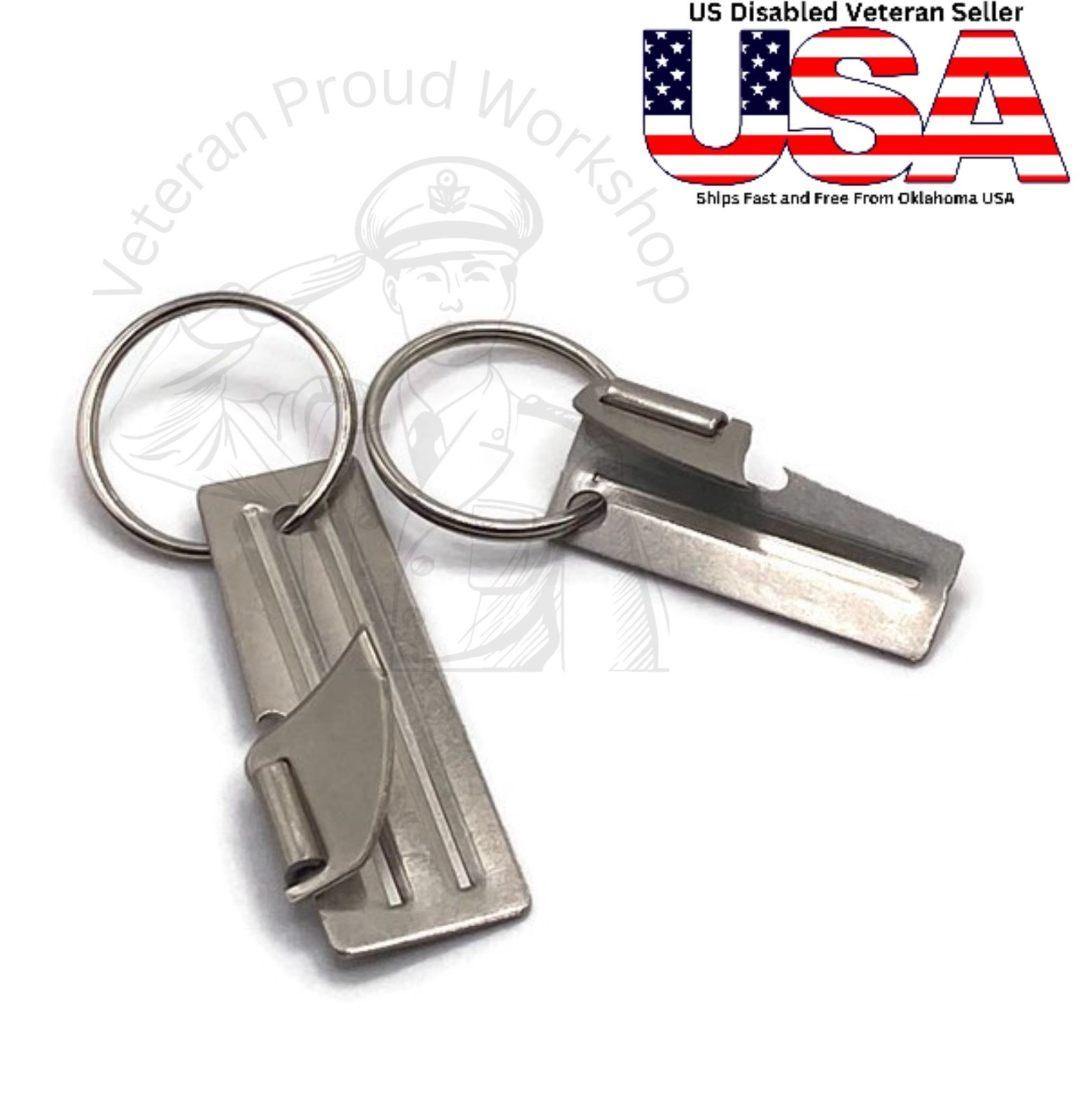 4 Pieces P38 and P51 Can Openers with Key Rings  Military Issue FREE SHIPPING