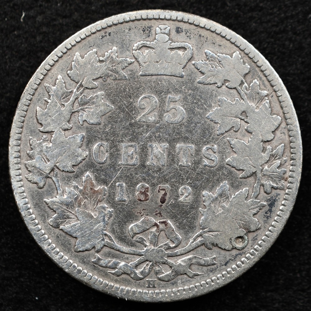 Canada 25 Cents 1872H, Coin, Silver, Inv#E282