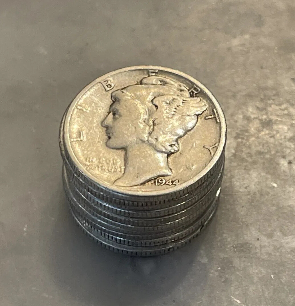 [Lot of 10] Mercury Dimes 1916-1945 90% Silver CHOOSE HOW MANY LOTS OF 10 COINS!