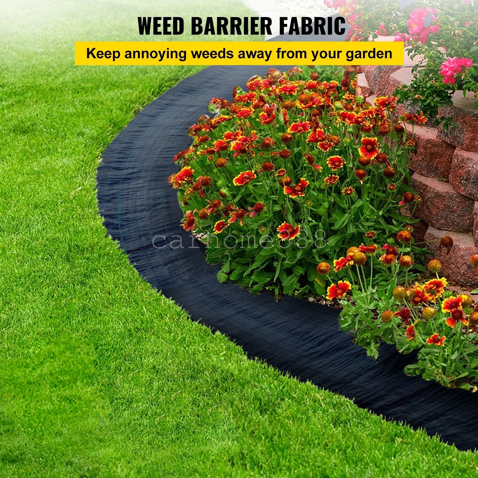 8FT x 300FT Woven Ground Cover Landscape Fabric 3.2-ounce Weed Barrier