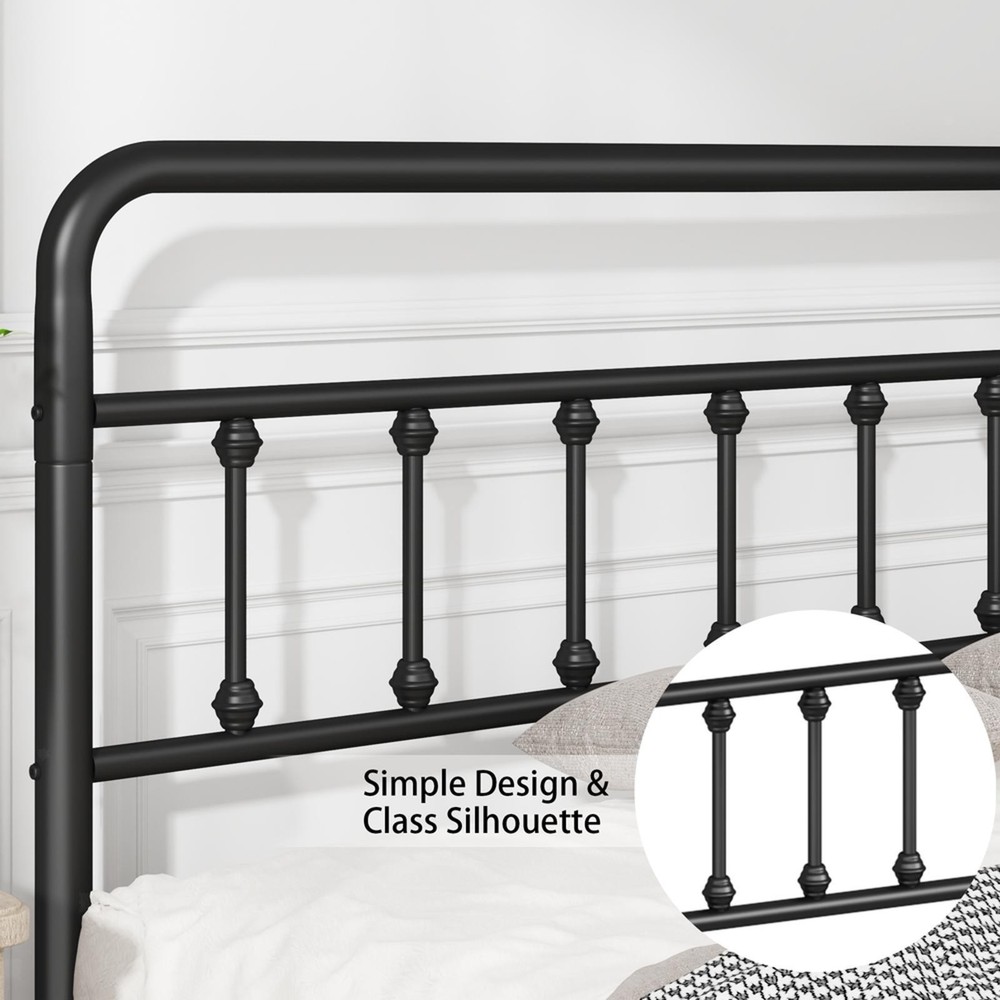 Metal Bed Frame,Queen Size Bed Frame with Headboard,Structurally Stable,