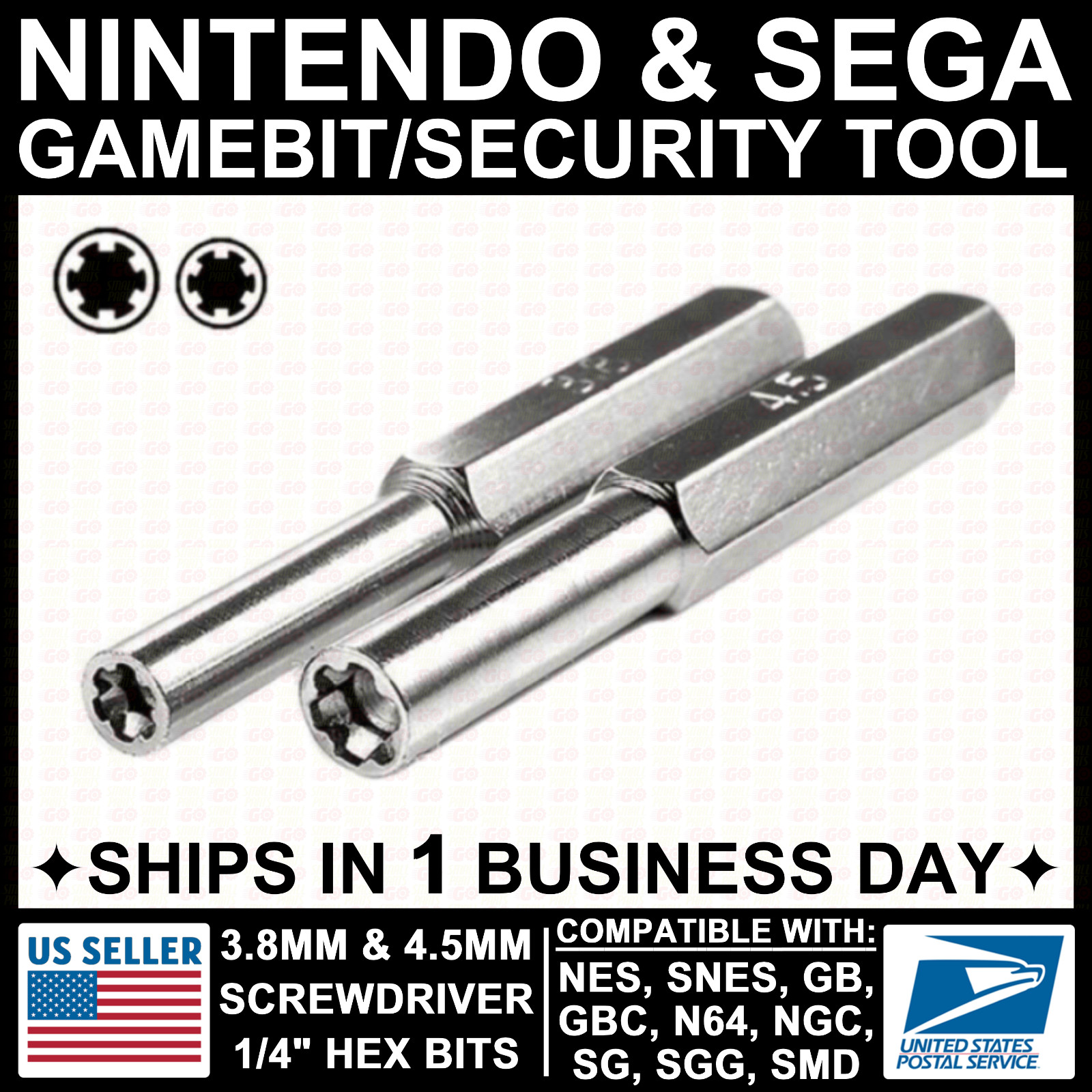 3.8mm + 4.5mm Screwdriver Bit For NES SNES N64 Game Boy Nintendo Security Tool