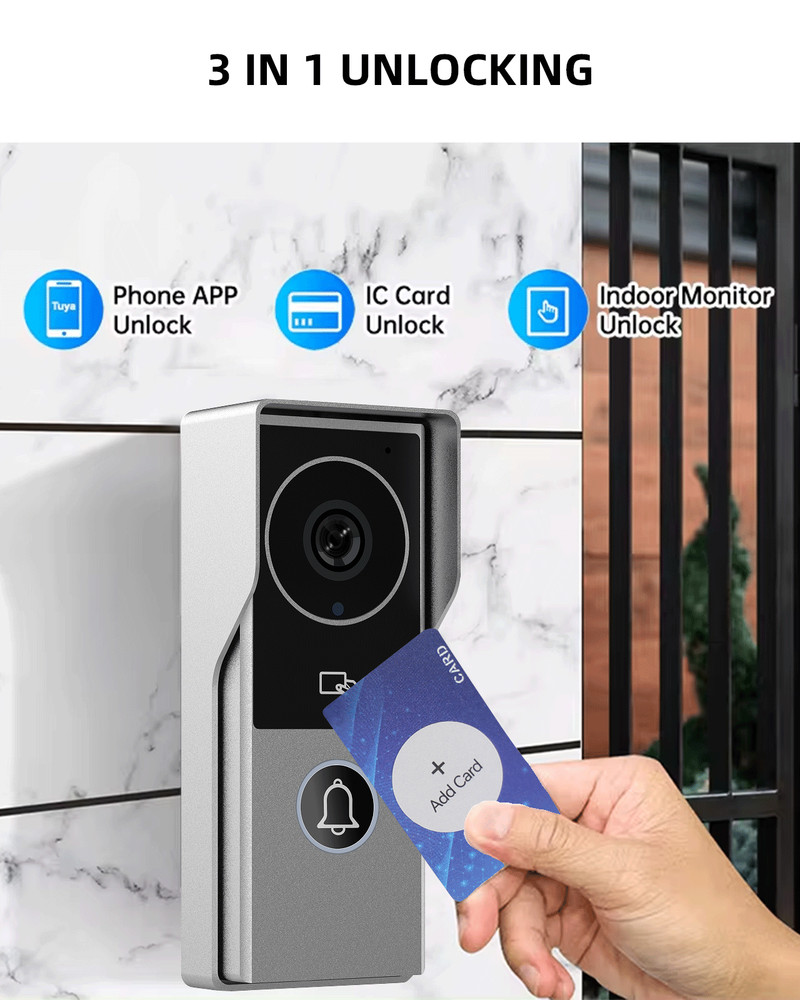 10" Smart Video Door Intercom, Motion Activated Voice Control System, WiFi