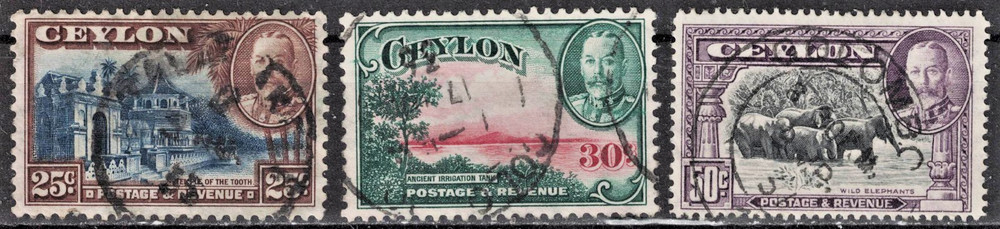 CEYLON:1935-36 SC#271-73 Used  AP4613