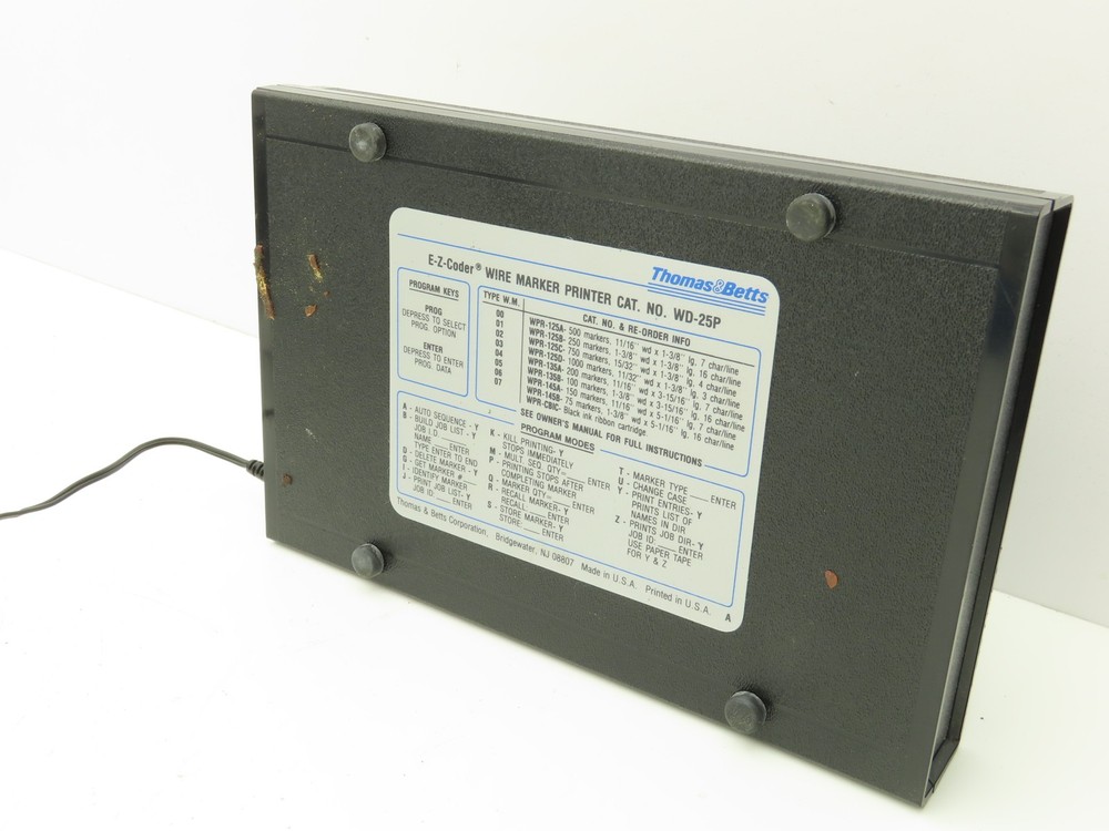 Thomas & Betts WD-25P E-Z-Coder Wire Marker Printer Tested & Working