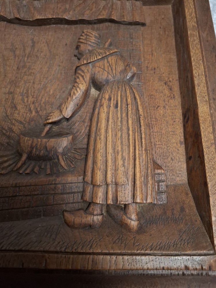 Wood Carved French Oak Panel