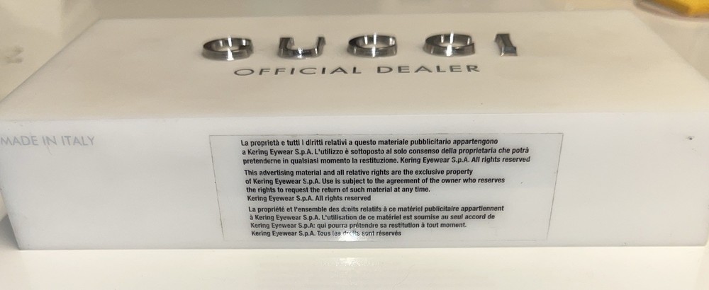 Gucci Official Dealer Plaque Sign