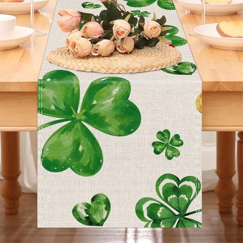 St Patricks Day Decorations, St. Patrick's Day Shamrock Table Runner ,Spring