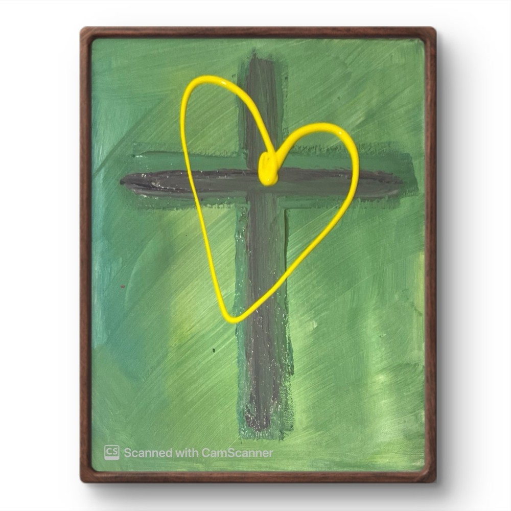 BLESSED#1228A Cross Easter 11x14 Original Canvas Abstract Art