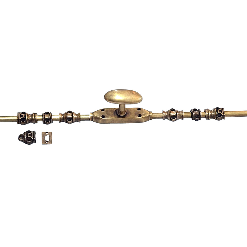 2 sets 110" LARGE oval knob CREMONE solid brass slide Bolt espagnolet 280 cm