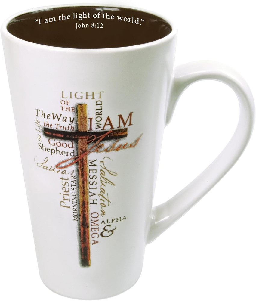 White Stoneware Coffee Mug with Handle – 16 oz. Microwave & Dishwasher-safe Insp