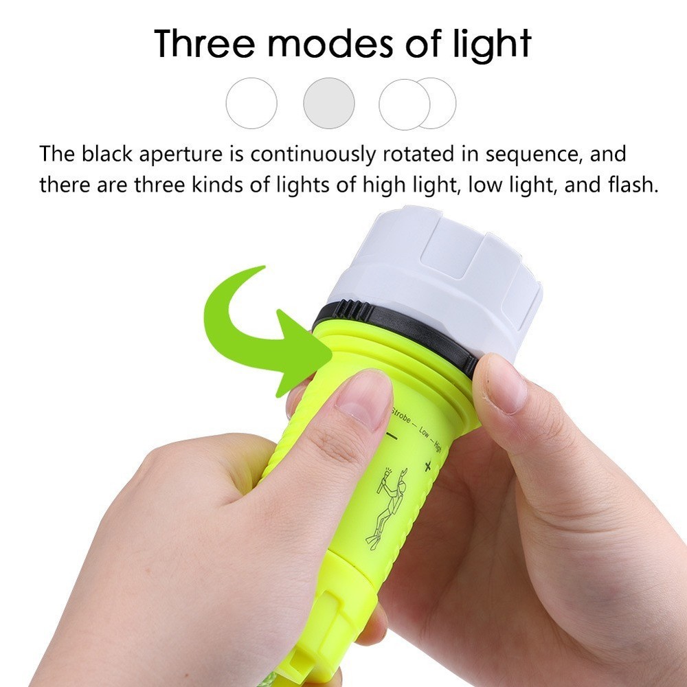 Waterproof Strong Light LED Scuba Diving Underwater Flashlight Torch Lamp New