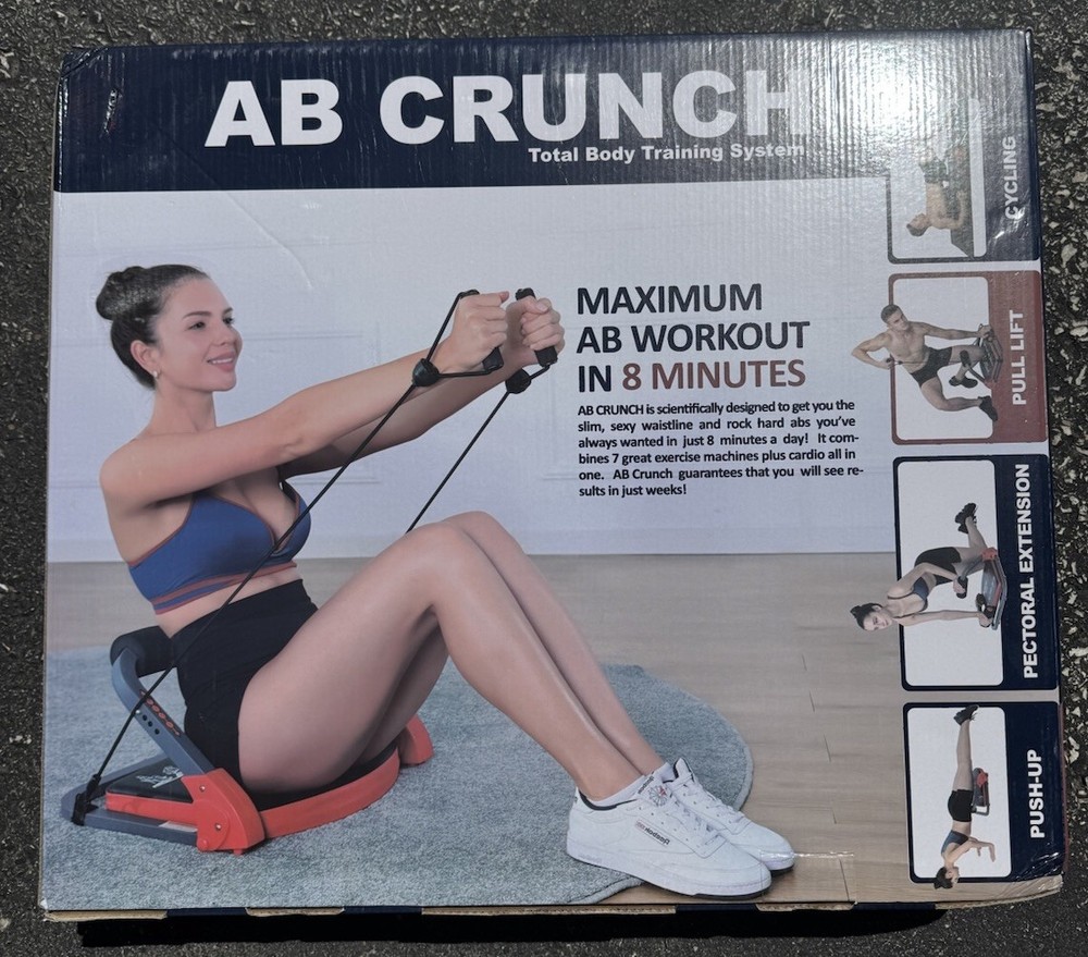 Ab Crunch Total Body Training System Machine – Adjustable Resistance Bands