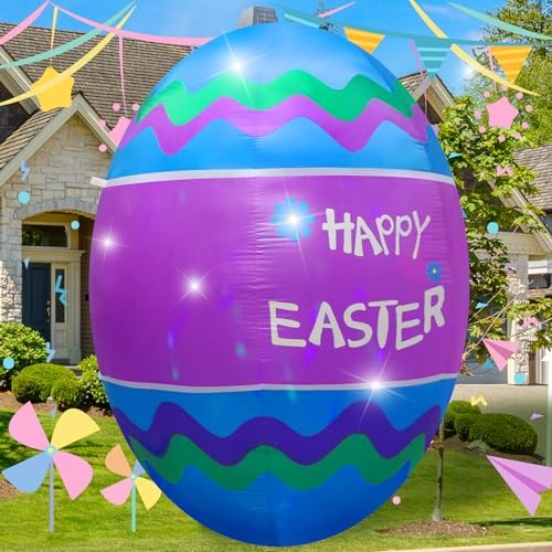 6FT Easter Egg Inflatable Outdoor Yard Decoration Build-in LED 6FT Easter eggs