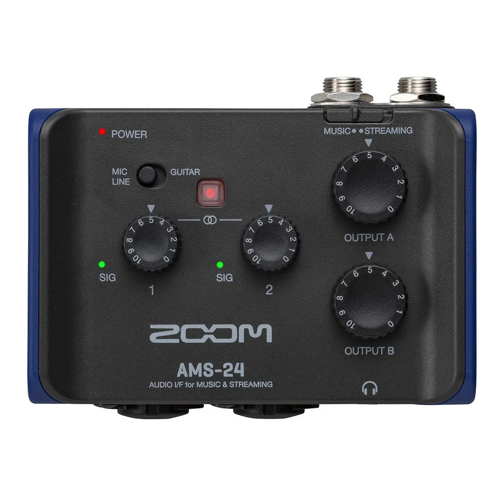 Zoom AMS-24 2 Input, 4 Output Audio Interface For Recording And Streaming