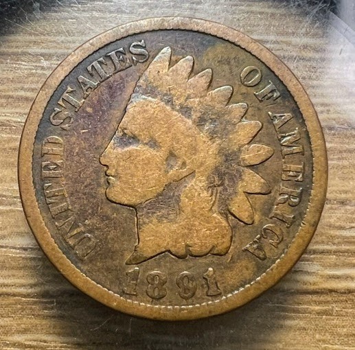 1891 Indian Head Cent - Actual Coin Shown - Free Shipping & Tracking INV#83