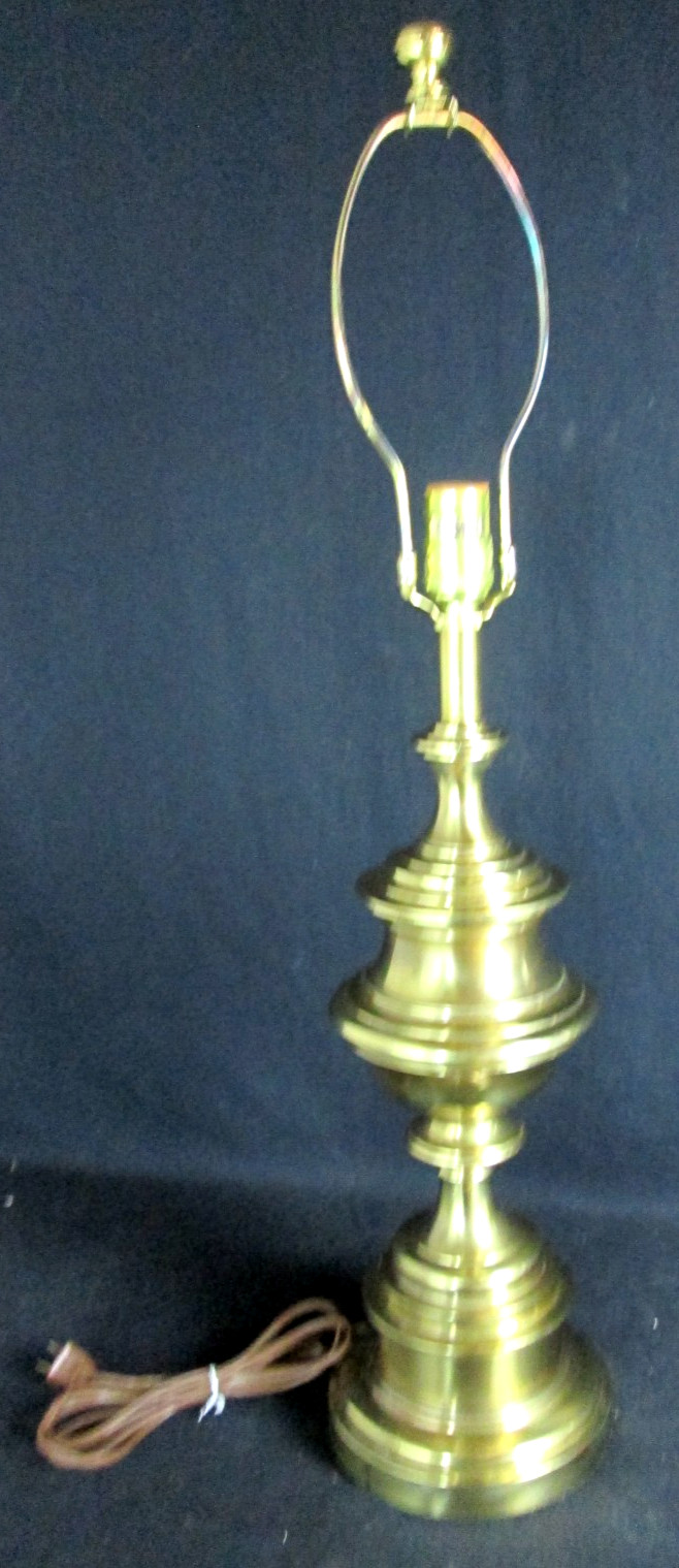 Vintage 29 1/2" Stiffel Heavy Brass Hollywood Regency URN 3-Way Table Lamp