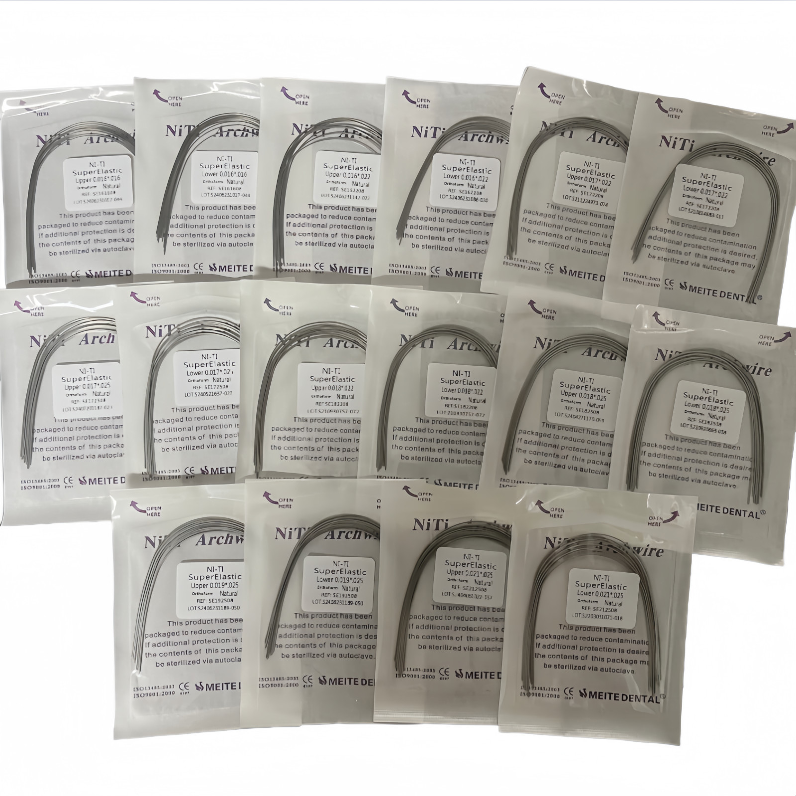 Dental Orthodontic Arch Wire Super Elastic Niti Round Rectangular Natural Form