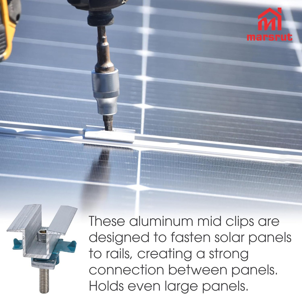10Pcs Solar Panel Clamps for Unistrut System, Mounting Clamp Bracket, Adjustable