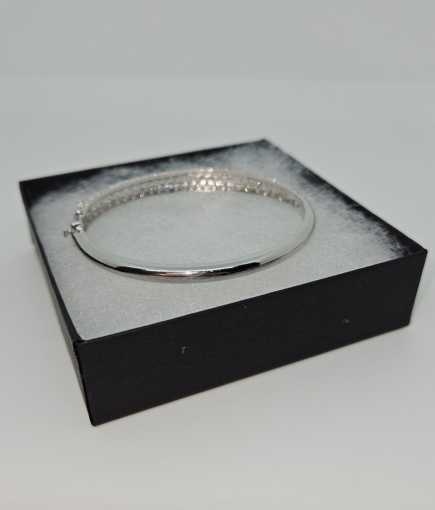Sterling Silver Pave Setting Bangle bracelet