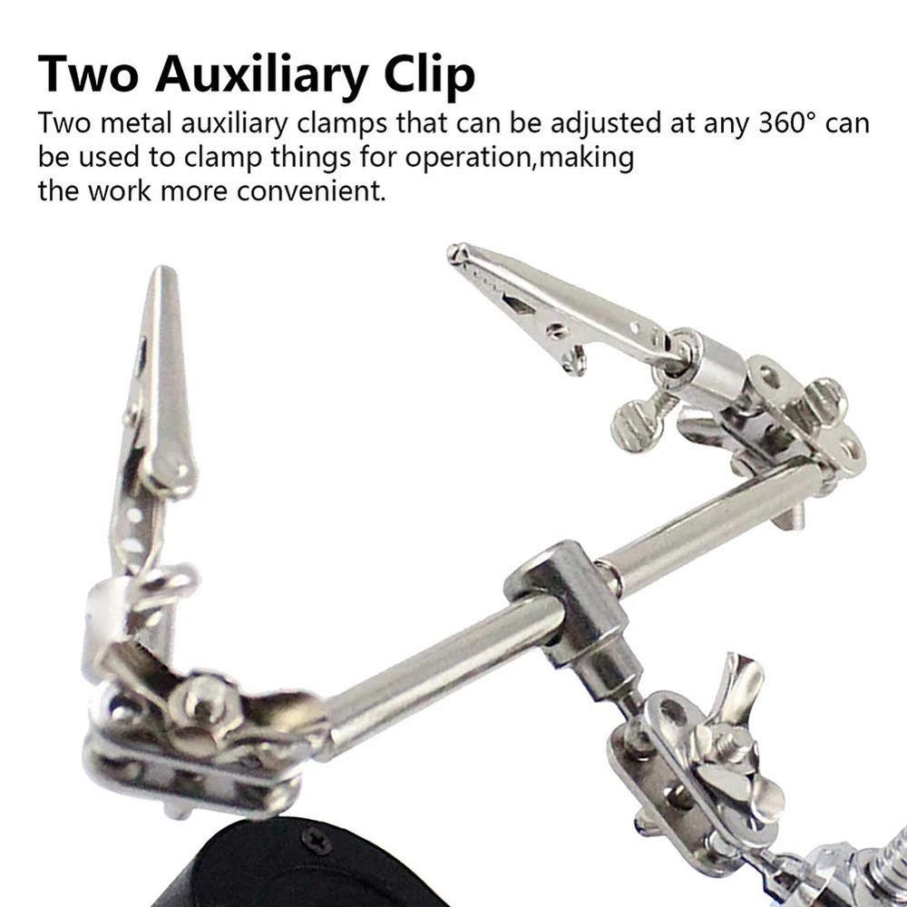 Hobbyist Adjustable Helping Hands Tool Equipped with Bright LED Light