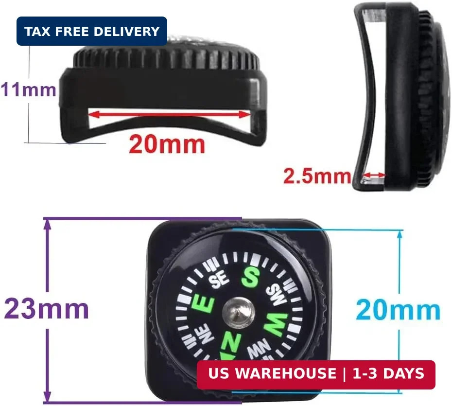 15pcs Slip-On Wrist Compass Hard Shell Liquid Filled Mini Small Button Compass P