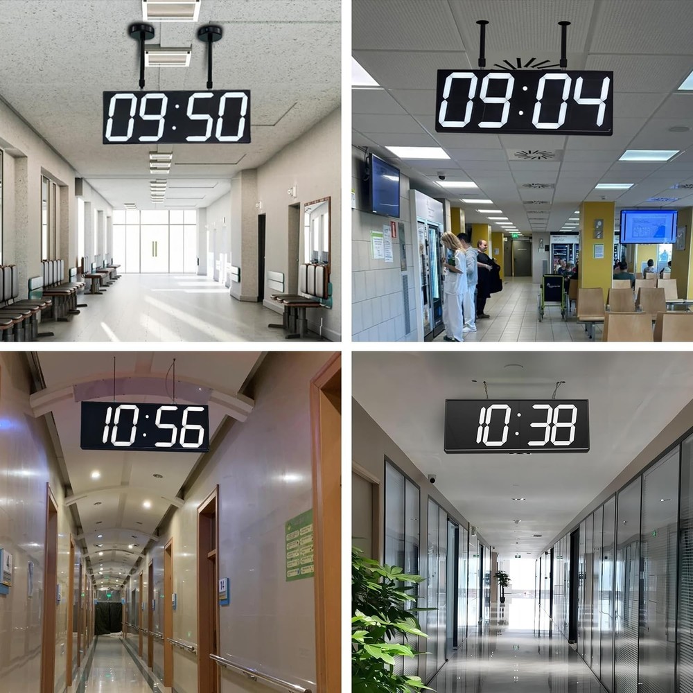 Digital Wall Clock with Double Sided Display, Large Digital Clock with Timer,...