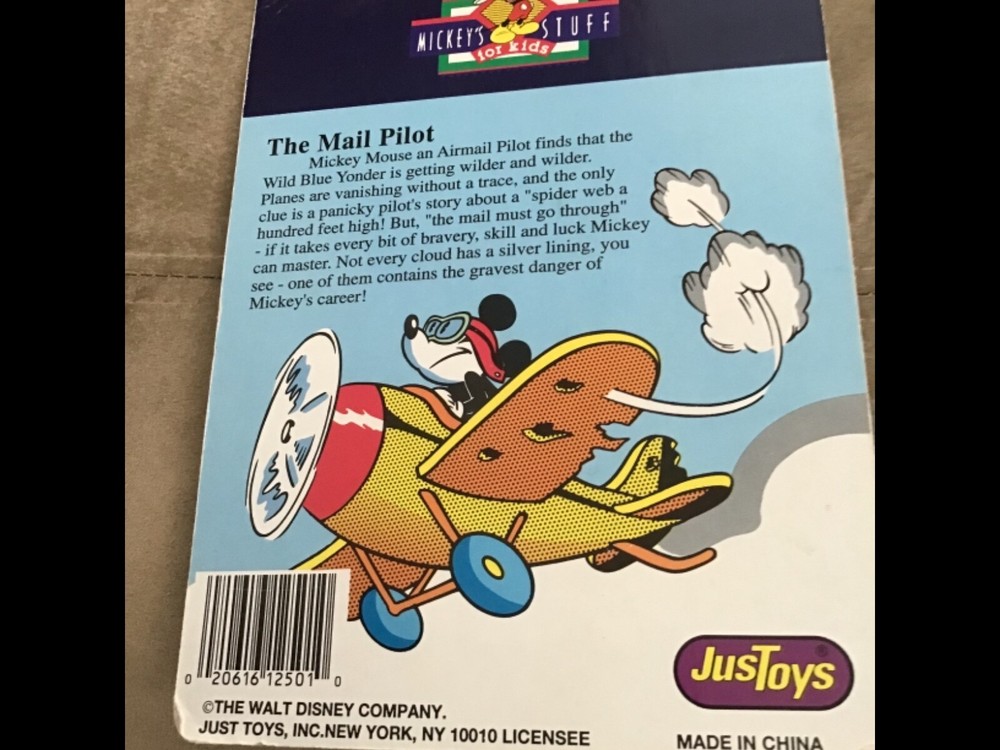 Mickey Mouse Bendable, Poseable Toy, Mail Pilot