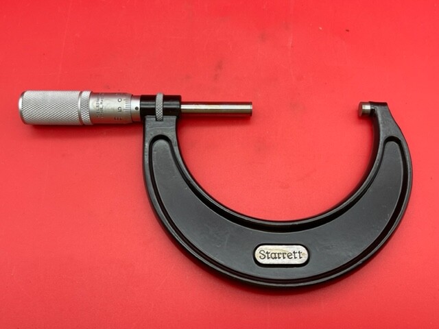 Starrett 436MXFL-75 Outside Micrometer, Carbide, Friction Thimble, Lock Nut