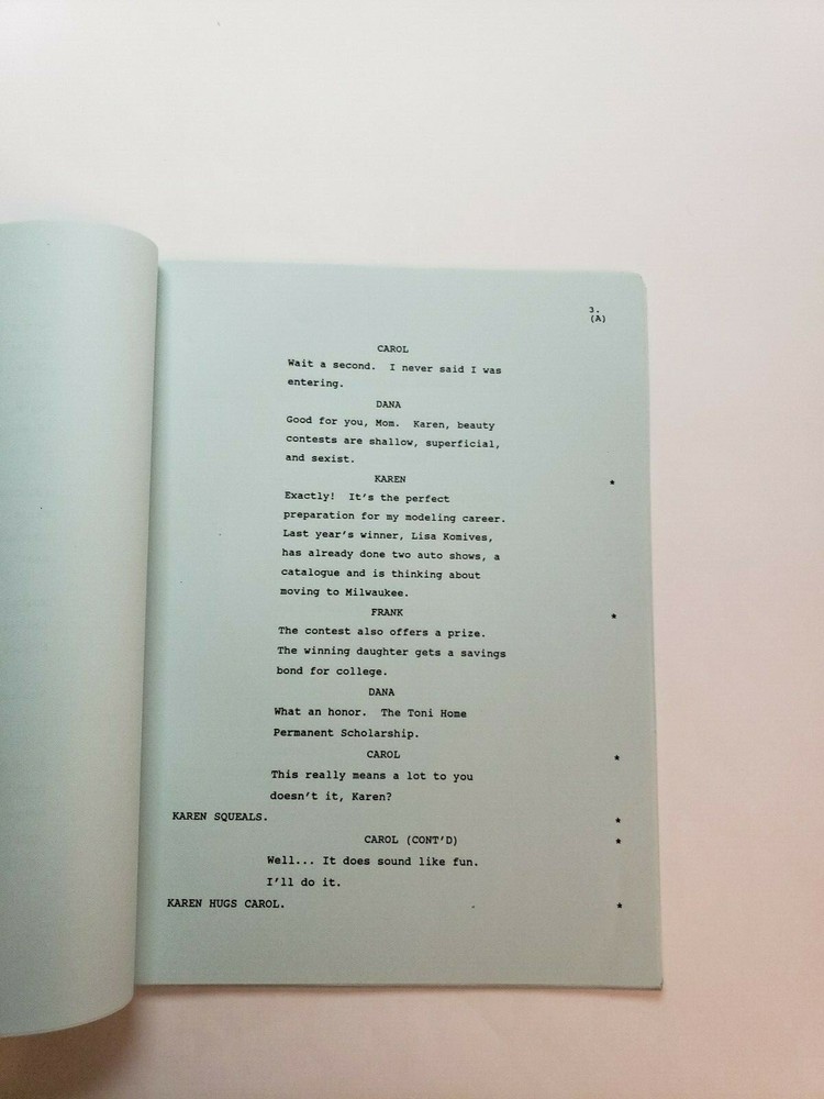 STEP BY STEP / Sally Lapiduss & Pamela Eells 1992 TV Script, "Beauty Contest"