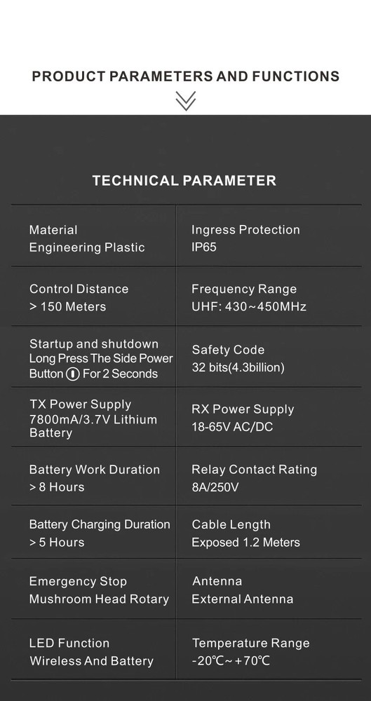 Industrial Crane Chargeable Remote Wireless Controller 2 PCS five step Joysticks