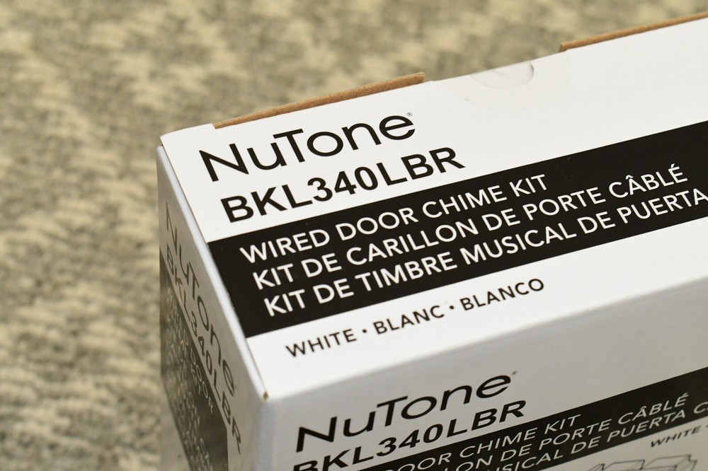 Nutone BKL340LBR Line Voltage Wired Doorbell w/ Pushbutton, Chime Kit - WHITE