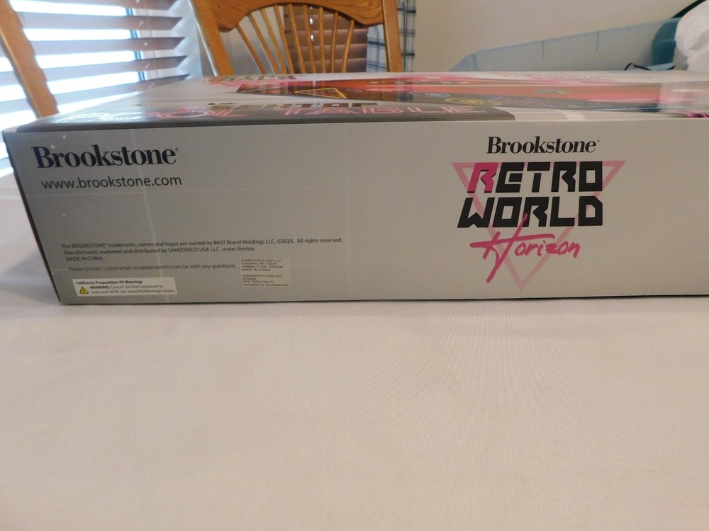 Brookstone Retro World Horizon Desktop Pool Table Light Up Edition NEW