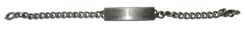 Original WWII Named US ID Bracelet Ketch 22.8 grams Sterling Silver CA11