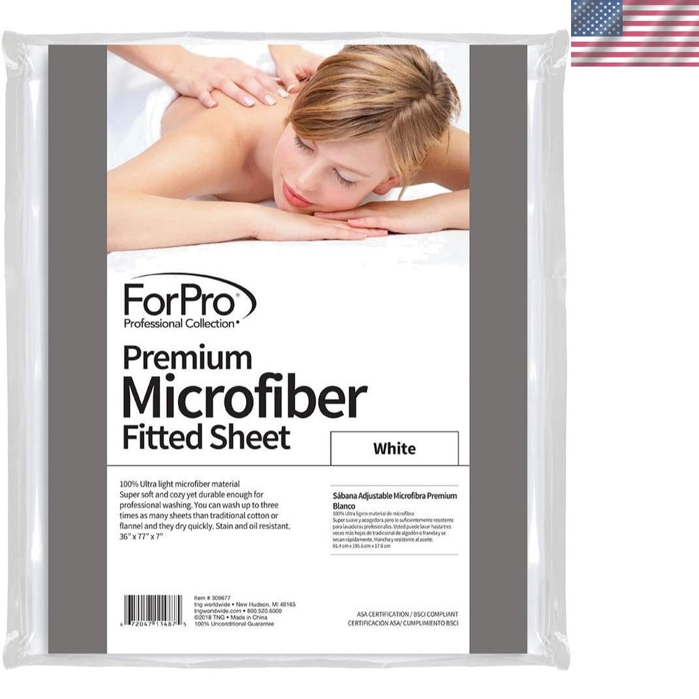 Durable 240 Thread Count Microfiber Fitted Sheet for Massage Tables - 36 x 77