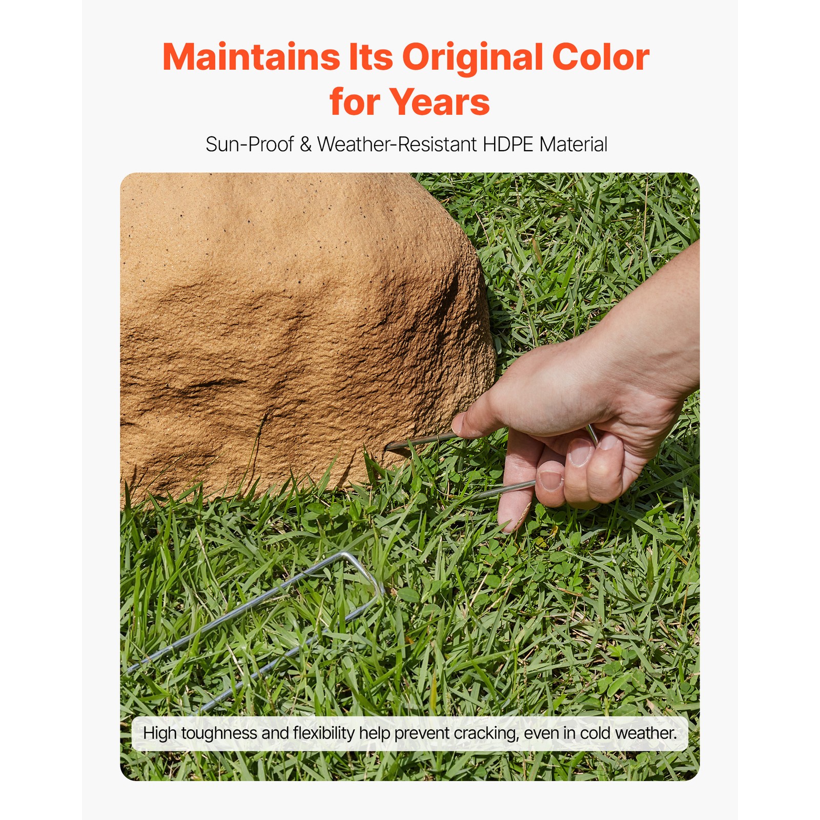 Uimoso Faux Landscape Rock Cover, Realistic Lightweight Sand Yellow S