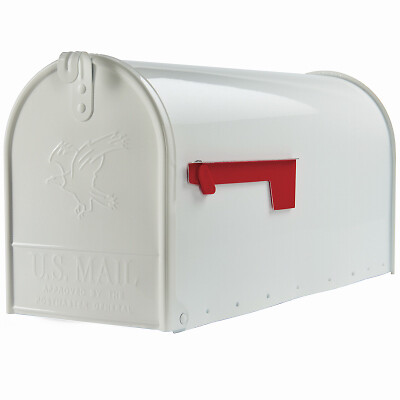 Gibraltar Mailboxes E1600WAM Elite Post-Mount Mailbox, Large, White Steel -