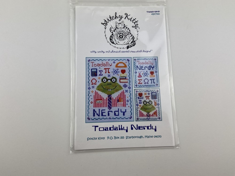 Stitchy kitty totally nerdy Cross Stitch Pattern sampler