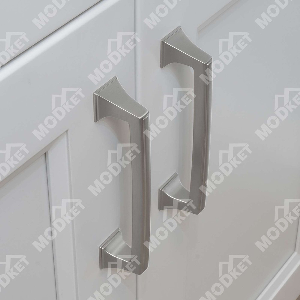 Solid Brushed Nickel Square Cabinet Pulls Knobs Handles Kitchen Bathroom Drawers