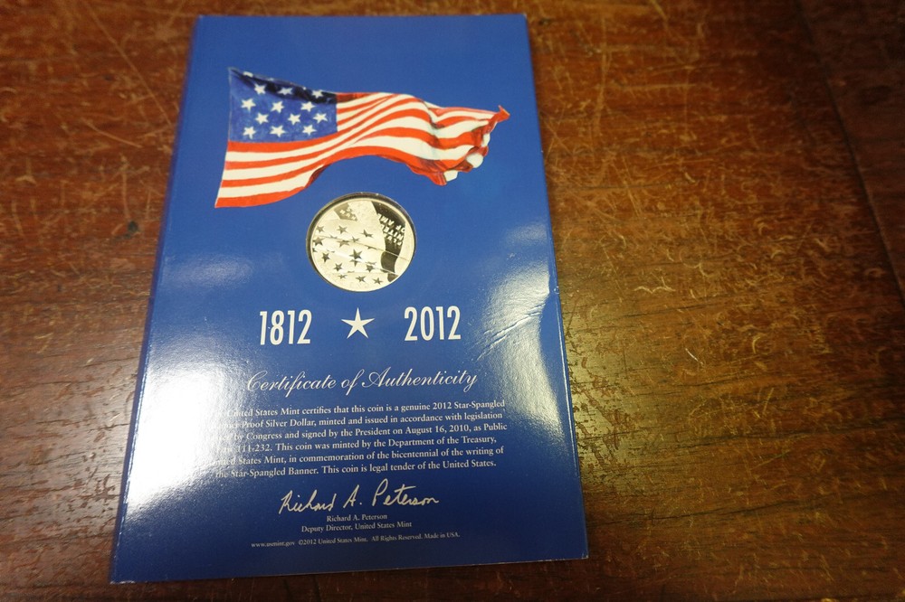 2012 $1 Star-Spangled Banner Bicentennial Proof Silver Dollar Set Unsealed