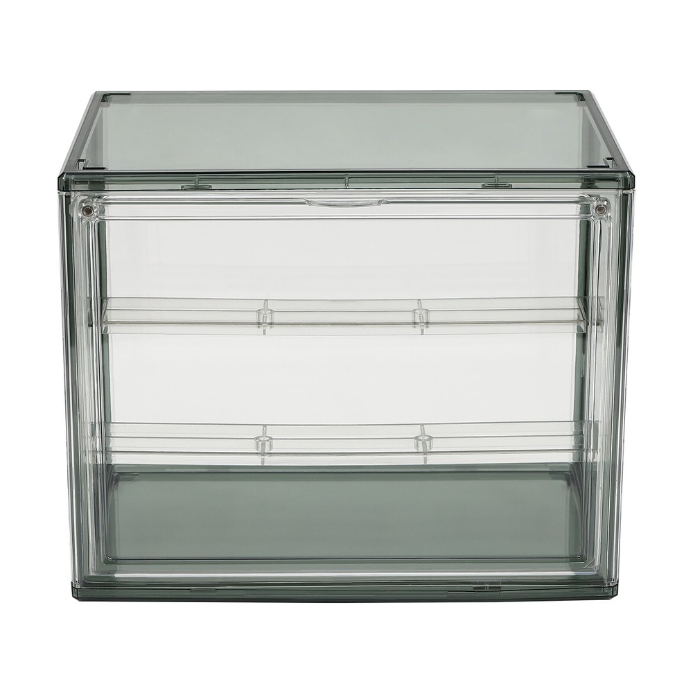 2 Tier PET Display Case Shelf Cupcake Collections Storage Container Box Green