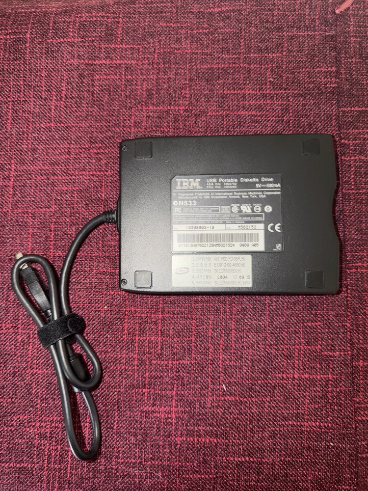 IBM External USB Diskette Floppy Disk Drive FD-05PUB Black
