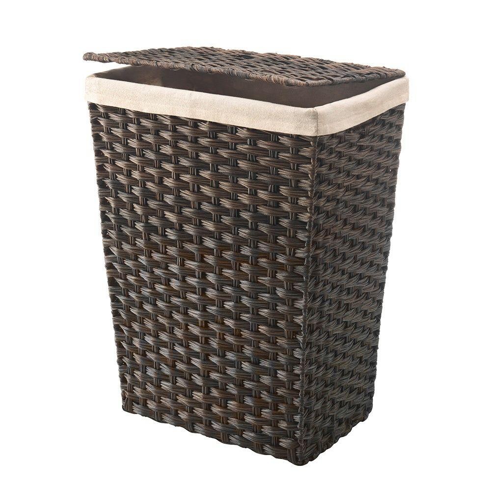 Whitmor Rattique Hamper W/Liner & Lid