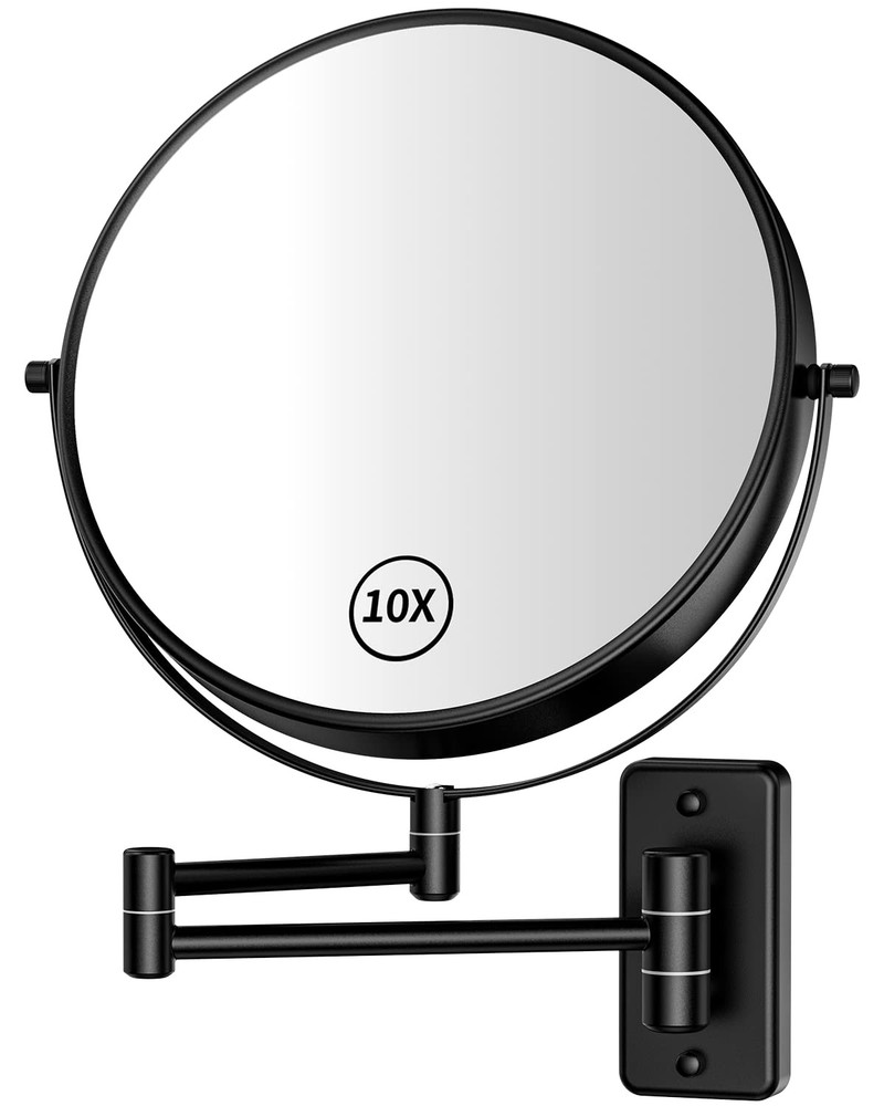9" Large Size Wall Mount Magnifying Mirror, 1X/10X Magnification Double-Sided...