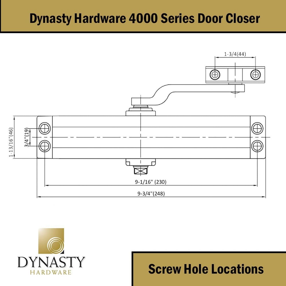 Door Closer Hydraulic Self Closing Spring Size 4 Surface Mount