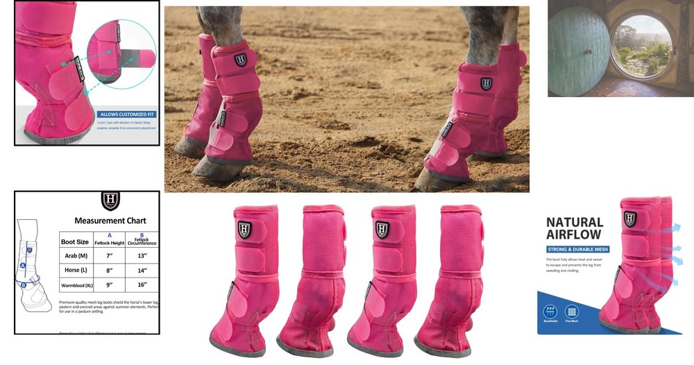 Durable Horse Leg Guards with Hook & Loop - Rubbing Prevention, 9 Bright Options