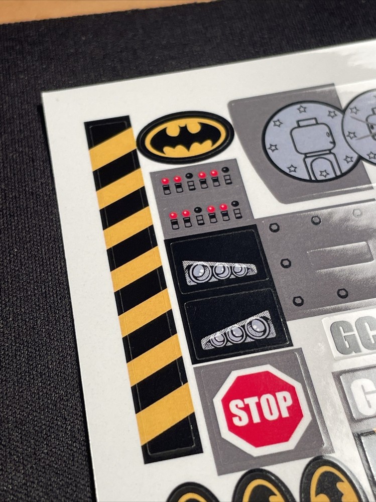NEW Lego 7781 Batman The Batmobile Two Face Escape Replacement Sticker Pack Only