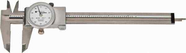 TESA Brown & Sharpe 0" to 6" Dial Caliper, 0.001" Graduation, includes Case