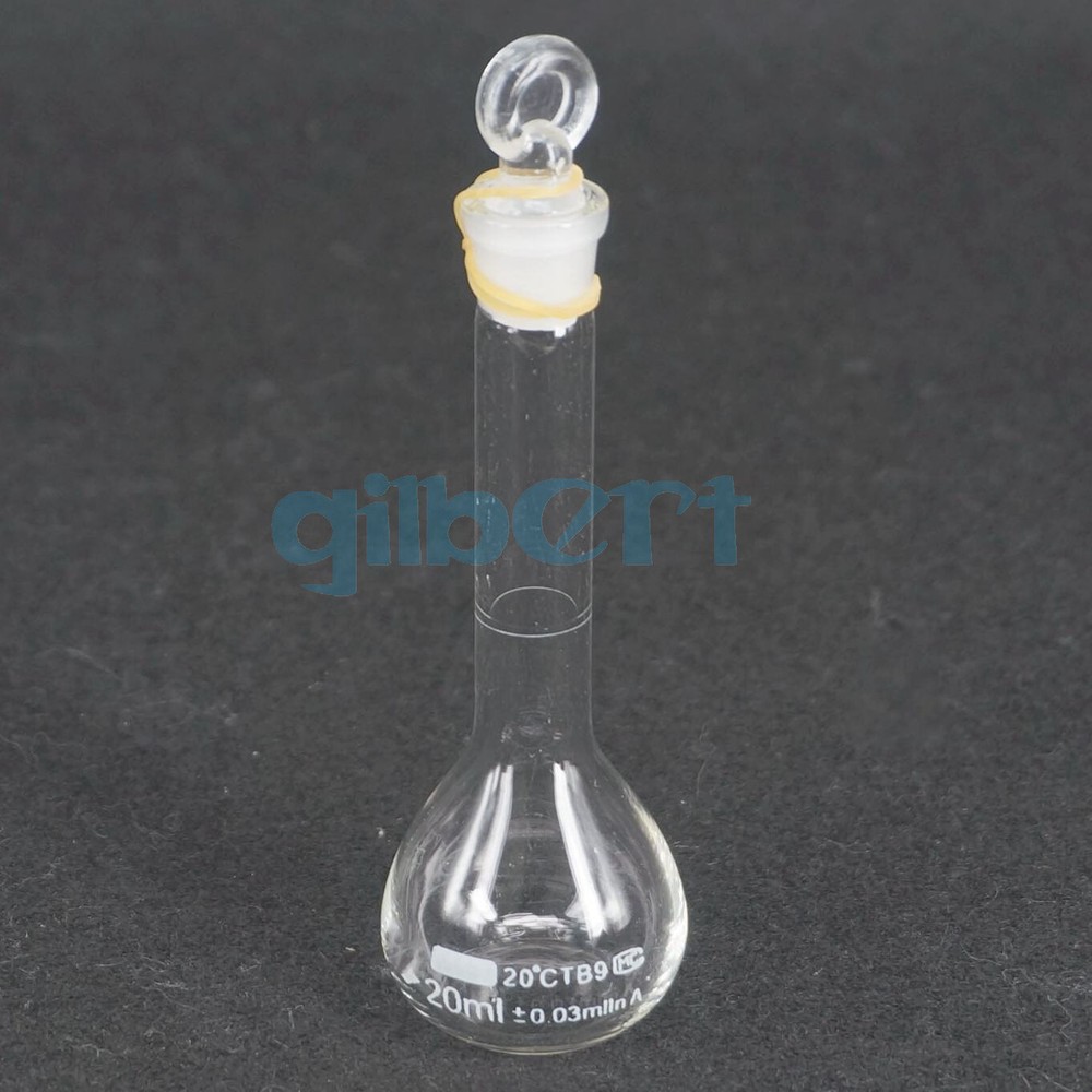 20ml Borosilicate Glass Lab Volumetric Flask With Stopper Class A
