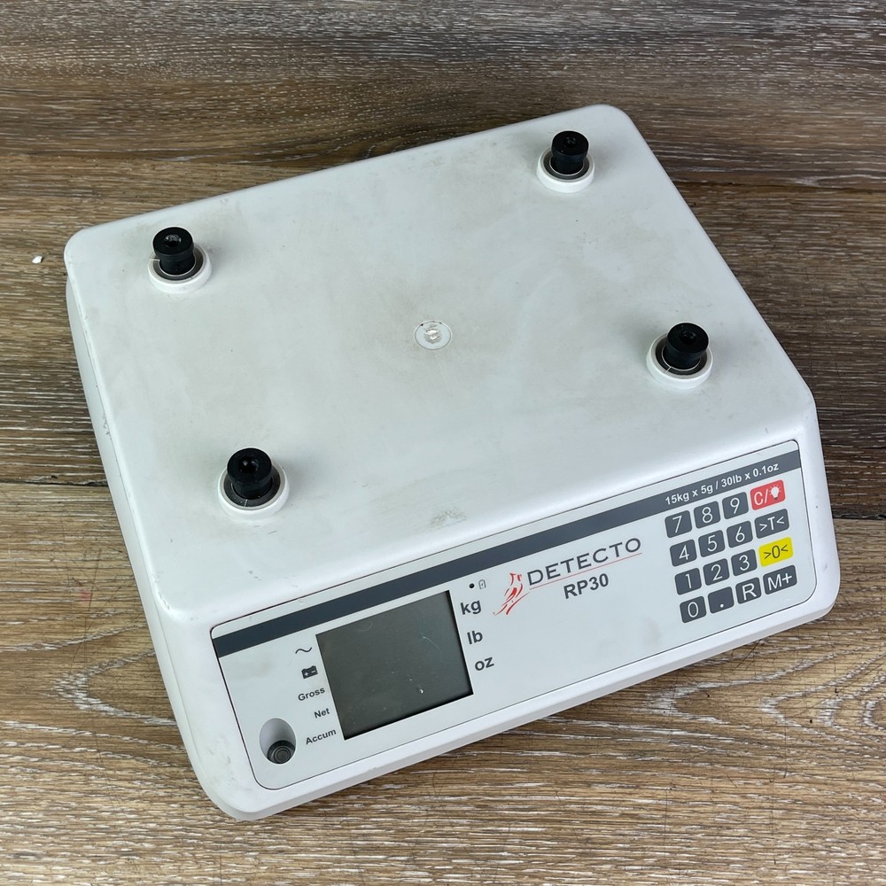 Detecto RP30 White LCD Display Round & Rectangular Rotating Ingerdient Scale